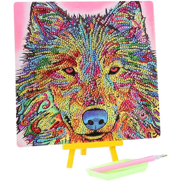 Toi Toys - Diamond painting - Wolf - Dieren - Creatief - extra glans - 20 x 20cm - complete set
