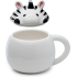 Peek-a-boo - Beker/Mok - Zebra Aroramals - Gevormde Deksel - Zwart/Wit - Dolomiet Keramiek - 450ml