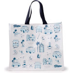 Boodschappentas - Volkswagen Busje VW T1 - Explore - Wit&Blauw - Duurzaam RPET
