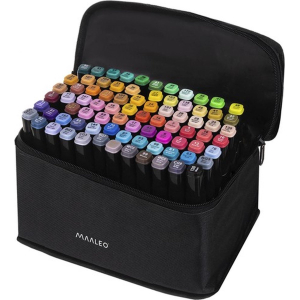 Maaleo Dubbelzijdige Markers - 80 Stuks - Inclusief Tas en Organizer Maaleo Dubbelzijdige Markers - 80 Stuks - Inclusief Tas en Organizer
