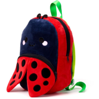 Lieveheersbeestje Rugzak Kleuter – Zacht Pluche – 2–6 Jaar – Lichtgewicht Hoogte 31cm Breedte 24cm Diepte 9cm