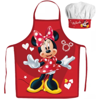 Minnie Mouse Kokssetje Muts en Schort Hartjes Rood