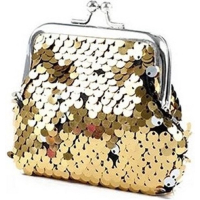 Knipbeursje - portemonnee - Retro - beurs - knip - kleingeld - pailletten - 9x9cm