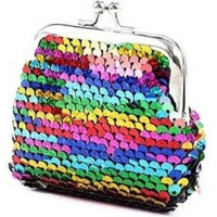 Knipbeursje - portemonnee - Retro - beurs - knip - kleingeld - pailletten - 9x9cm