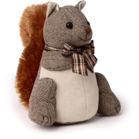 Puckator Deurstopper Eekhoorn - 1.2 kg - bruin/grijs - knuffeldier - H24 cm - deurstop - binnendeur en buitendeur