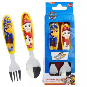 Paw Patrol - Rescue Pups - metalen ergonomische bestekset - 2 stuks Paw Patrol - Rescue Pups - metalen ergonomische bestekset - 2 stuks