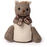 Puckator Deurstopper Eekhoorn - 1.2 kg - bruin/grijs - knuffeldier - H24 cm - deurstop - binnendeur en buitendeur