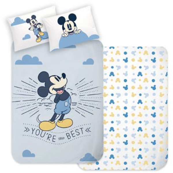 Mickey Mouse Peuterdekbedovertrek blauw - 100 x 135 cm - Katoen