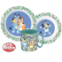 Bluey leaves - ontbijtset - beker, bord, bakje - 3 delig - kinderservies - beker met oor (265ml) Merk: Javoli 