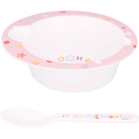 Minnie Mouse Kinderserviesset – Micro Bordje + Lepel – BPA-vrij – Kinderbestek – Disney Servies – Eetset voor Peuters