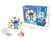Disney - Lilo & Stitch - hart - porseleinen cadeau set - 3 delig - kinderservies