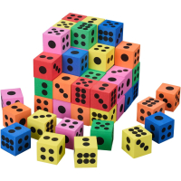 foam dobbelsteen - set van 60 - 4 cm - zacht - leren rekenen - gekleurd