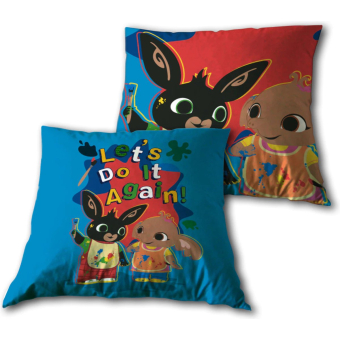 Bing - kinderen - kussen - sierkussen - 40x40 cm - inclusief vulling - dubbelzijdig - blauw