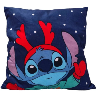 Disney Lilo & Stitch Kerst - Kussenhoes - 40x40 cm - Fluweelachtig Polyester - Rendier Design