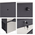Hangende wandbrievenbus met krantenrol - 37x37x11 cm - rvs & staal - zilver/zwart met slot