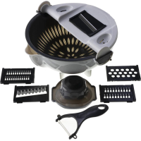 Rowenthal - Multifunctionele groente snijmachine en vergiet - Makkelijk schoon te maken - 5  messen - 1 snijhulpstuk - 1 dunschiller