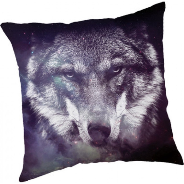 Wolf - blauw - kussensloop - 45x45 cm
