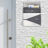 Hangende wandbrievenbus met krantenrol - 37x37x11 cm - rvs & staal - zilver/zwart met slot