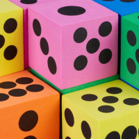 foam dobbelsteen - set van 60 - 4 cm - zacht - leren rekenen - gekleurd