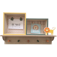 Kinderkamer muurplank / fotolijst / kapstok / Wild africa / tawo galeria / Leeuw / Safari / babykamer / decoratie
