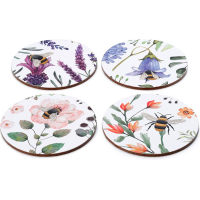 Onderzetters - Nectar Meadows Bijen - Set 4 - 10cm Merk: puckator   