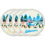 Set van 4 Camping/Picknick Borden – Volkswagen T1 Camper Design – RPET Duurzaam – 23cm – Herbruikbare Borden – Waves are Calling