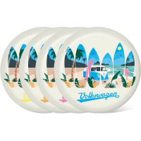 Set van 4 Camping/Picknick Borden – Volkswagen T1 Camper Design – RPET Duurzaam – 23cm – Herbruikbare Borden – Waves are Calling