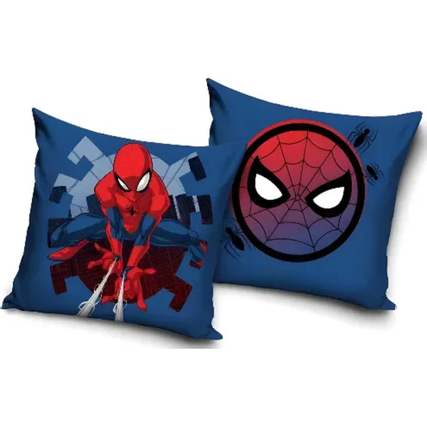 Spiderman - Kussensloop - donkerblauw met web - exclusief vulling