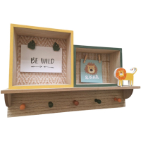 Kinderkamer muurplank / fotolijst / kapstok / Wild africa / tawo galeria / Leeuw / Safari / babykamer / decoratie