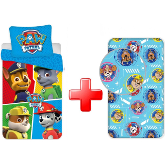 Paw Patrol - dekbedovertrek en hoeslaken set - 1 persoons - kinderen - beddegoed