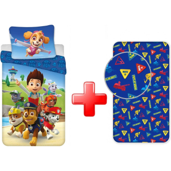 Paw Patrol - skye -dekbedovertrek en hoeslaken set - 1 persoons - kinderen - beddegoed