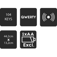 Q-Link toetsenbord – draadloos – querty numpad – 44.2 x 13.5 x 2 cm – zwart