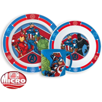 Avengers Marvel – Kinderserviesset 3-delig – Bord, Kom en Beker