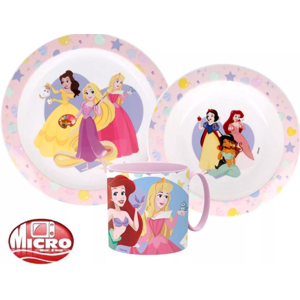 Disney Prinses Ontbijtset - 3 delig - Prinses Servies - BPA Vrij - Bord - Beker - Mok - princess - Ariel - Assepoester - Doornroosje