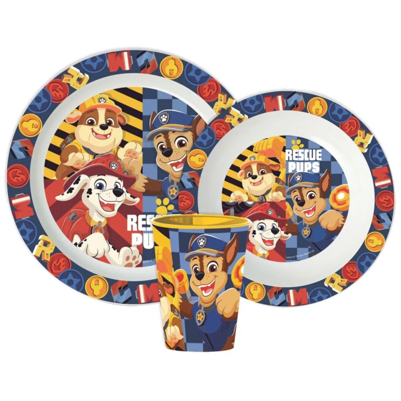 Paw Patrol Rescue Pups 3-delig Kinderserviesset