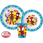 Spiderman Spidey Kinderserviesset – 3-delig – Bord, Kom & Beker – BPA-vrij – Superhelden Ontbijtset voor Jongens – Marvel Servies