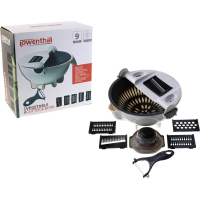 Rowenthal - Multifunctionele groente snijmachine en vergiet - Makkelijk schoon te maken - 5  messen - 1 snijhulpstuk - 1 dunschiller