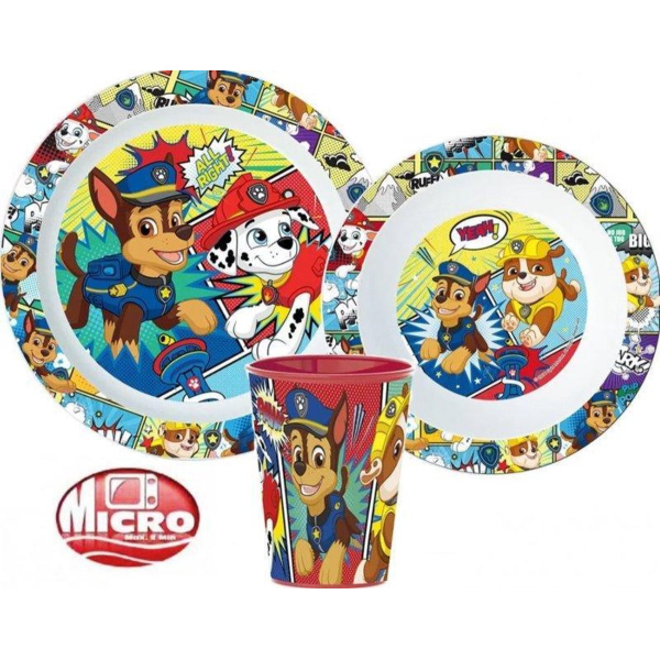 Paw Patrol - ontbijtset - bord,bakje,beker - 3-delig - kinderservies
