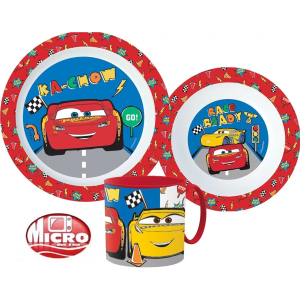 Cars – Kinderserviesset 3-delig – Bord, Kom en Beker