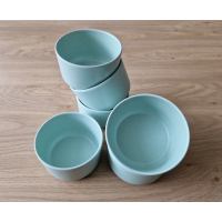 kommen / bakjes van bamboe mintgroen set van 6