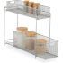 Relaxdays keuken organizer - schuifmanden - metalen badkamer-organizer - ladesysteem - 40 x 15 x 46 cm - zilver