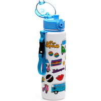 Drinkfles - Volkswagen Busjes Retro Free Spirit - Ecozen - Pop Top - 600ml - 23x7x7cm