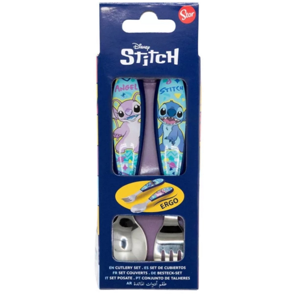Disney Lilo & Stitch metalen ergonomische bestekset - 2 stuks