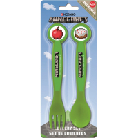 Minecraft bestekset - 2 stuks - lepel en vork - kinder bestek