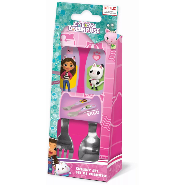 Gabby’s Dollhouse - Wonderland Bestekset Kind – 2-delig – Lepel & Vork – Veilig Leren Eten – Roestvrijstaal – Meisjes