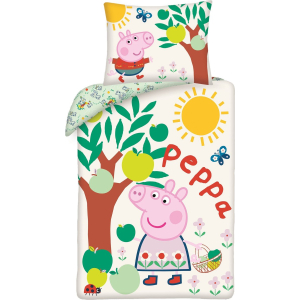 Peppa Pig - Dekbedovertrek - Appelboom - 140 x 200 cm - katoen Peppa Pig - Dekbedovertrek - Appelboom - 140 x 200 cm - katoen