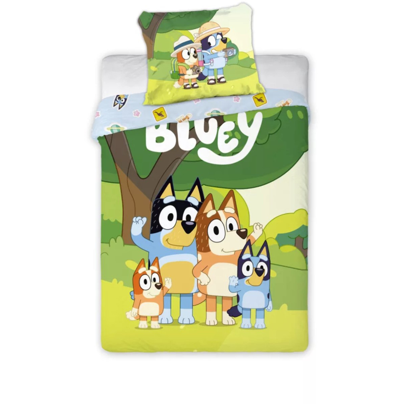 Bluey Family Snuggle Peuter Dekbedovertrek Set – 100% Katoen