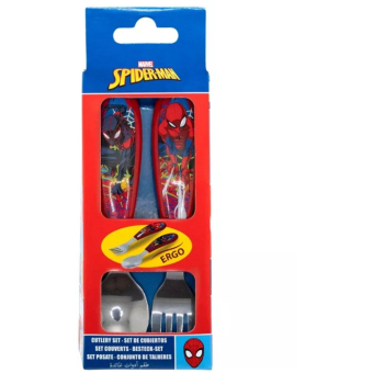 Spiderman Moving Target metalen ergonomische bestekset - 2 stuks