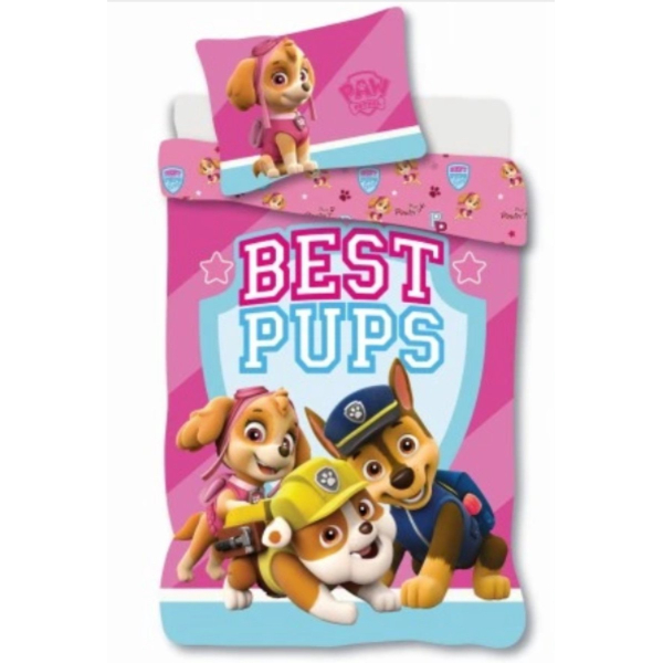 Paw Patrol - girl -  peuterdekbedovertrek - 100 X 135 Cm - Katoen