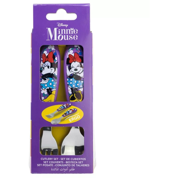 Disney Minnie Sunshine Bestekset Kind – 2-delig – Lepel & Vork – Veilig Leren Eten – Roestvrijstaal – Meisjes